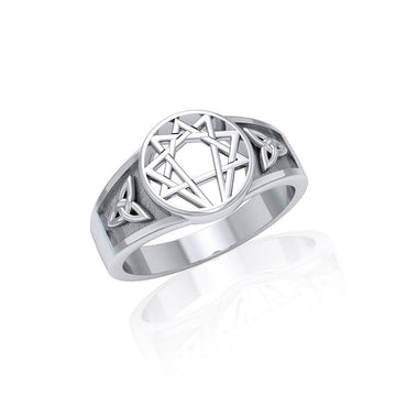 Enneagram Silver Ring TRI673 - Jewelry